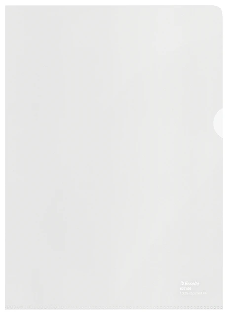 Insteekmap L-model Esselte A4 100% gerecycled 0.10mm transparant 100 stuks