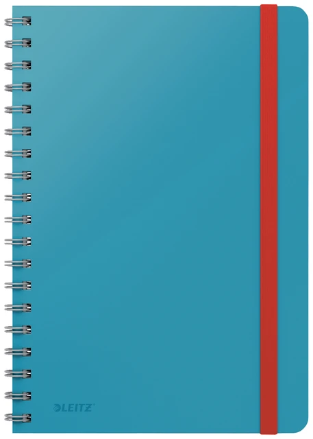 Notitieboek Leitz Cosy B5 160blz 100gr spiraal lijn blauw