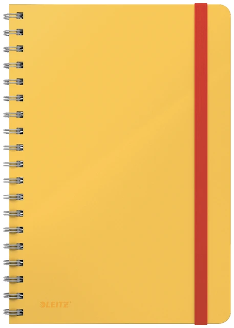 Notitieboek Leitz Cosy B5 160blz 100gr spiraal lijn geel