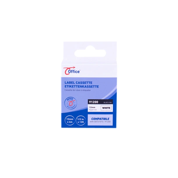 Labeltape Office Paper Zwart/Wit 4m