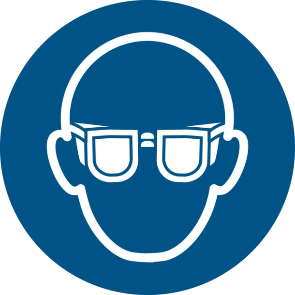 Pictogram bordje Djois Oogbescherming verplicht Ø200mm blauw
