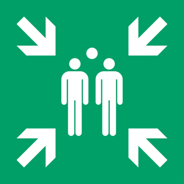 Pictogram bordje Djois Verzamelplaats 200x200mm groen