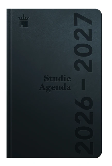 Schoolagenda 2026-2027 Ryam Studie DeLuxe 7dagen/2pagina's zwart