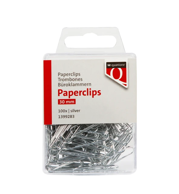 Paperclip Quantore 30mm Rond Zilver 100 Stuks
