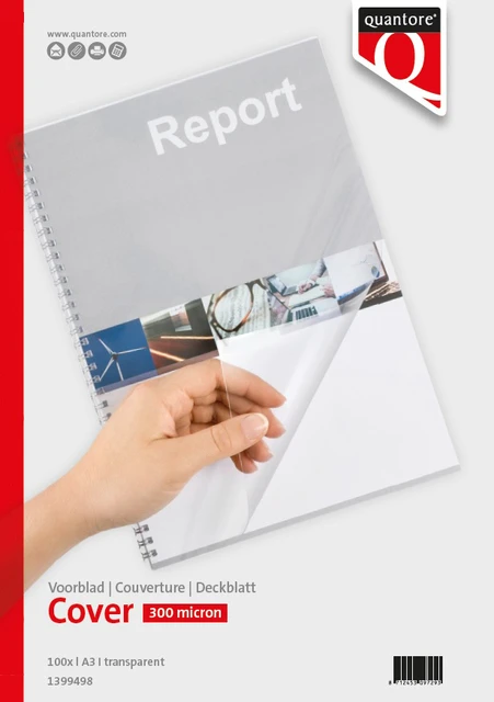 Voorblad Quantore A3 PVC 300 micron transp. 10ost