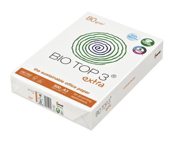 Kopieerpapier BioTop 3 A3 80gr naturel;pak 500 vel