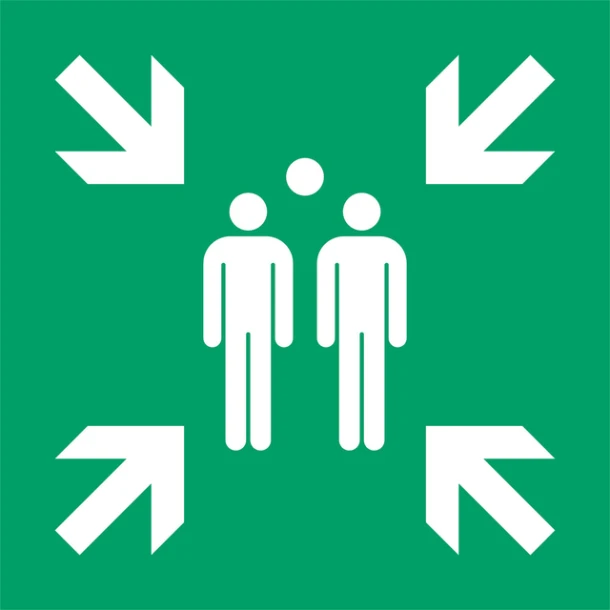 Pictogram bordje Djois Verzamelplaats 300x300mm groen