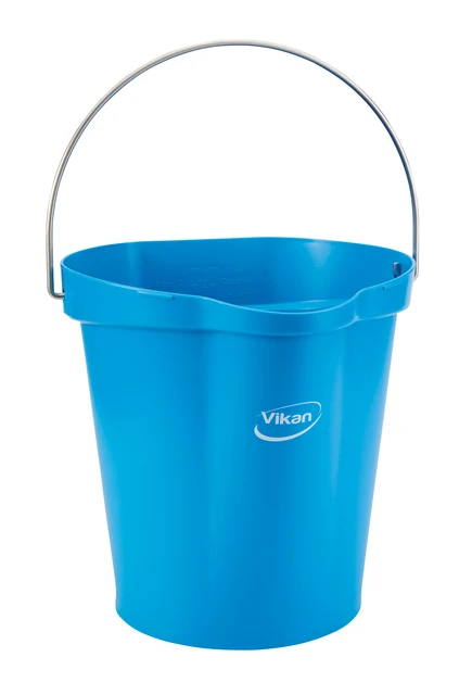 Emmer Vikan met schenktuit en maat 12l blauw