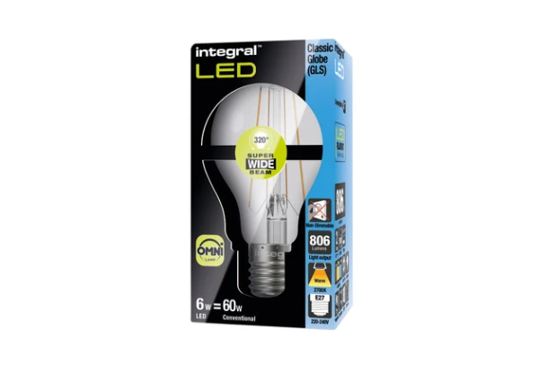 Ledlamp Integral E27 6.3w 2700k Warm Licht