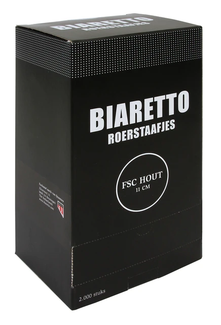 Roerstaafjes Biaretto Hout 11cm 2000 Stuks