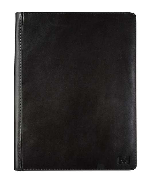 Schrijfmap Maverick All Black A4 met rits incl schrijfblok leer zwart