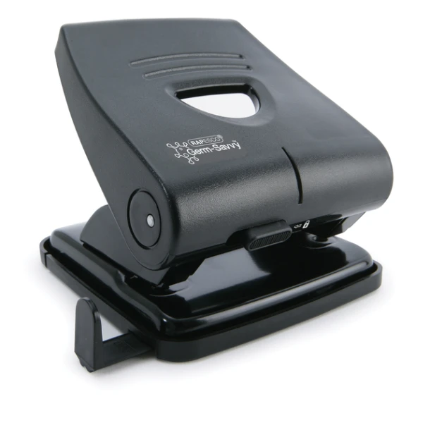 Perforator Rapesco Germ-Savvy Heavy Duty 827-P antibacterieel 2-gaats zwart