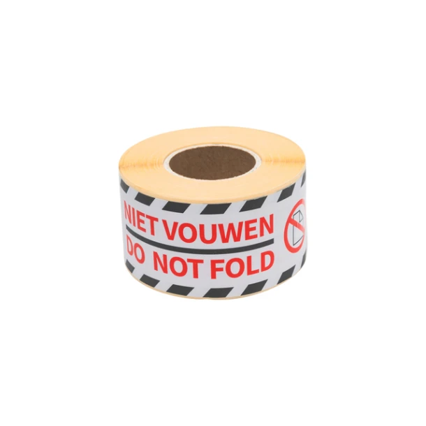 Waarschuwingsetiket Rillprint 46x125mm do not fold wit 250 stuks