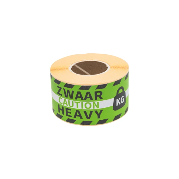 Waarschuwingsetiket Rillprint 46x125mm heavy groen 250 stuks
