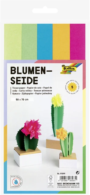 Zijdevloeipapier Folia 50x70cm 20gr Neon Assorti