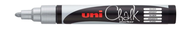 Krijtstift Uni-Ball Chalk Rond Zilver
