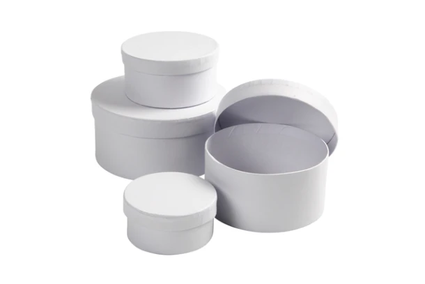 Doos Creativ Comp rond 4st Ø 8, 10, 12, 14cm, hoogte 4, 5, 6, 7cm wit