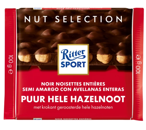 Ritter Sport Puur Hele Hazelnoot Tablet 100gr