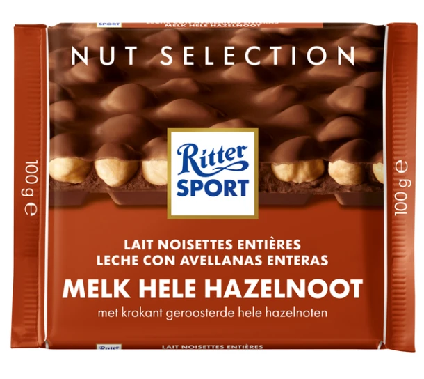 Ritter Sport Melk Hele Hazelnoot Tablet 100gr
