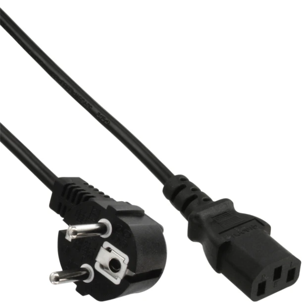 Kabel Inline Stroom C13 Rt - Cee7/7 Hs 1.8m Zwart