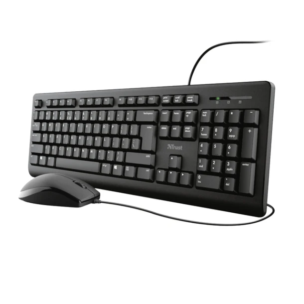 Toetsenbord Trust Primo + muis QWERTY zwart