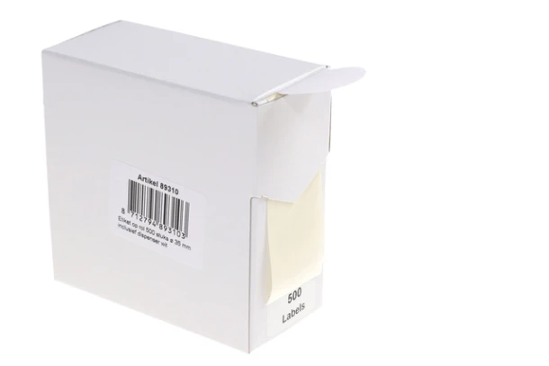Etiket Rillprint 35mm op rol wit 500 stuks