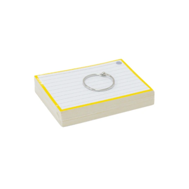 Flashcards A7 Geel incl. clipring; pak 50 vel
