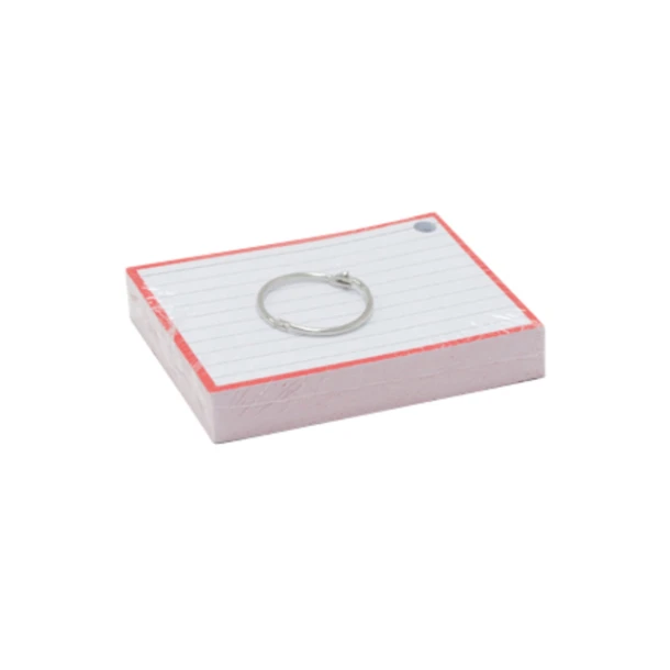 Flashcards A7 Rood incl. clipring; pak 50 vel