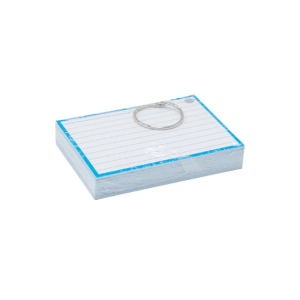 Flashcards A7 Blauw incl. clipring; pak 50 vel