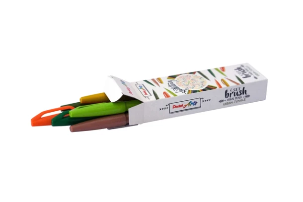 Brushpen Pentel Sign SES15C Urban Jungle assorti 6 stuks