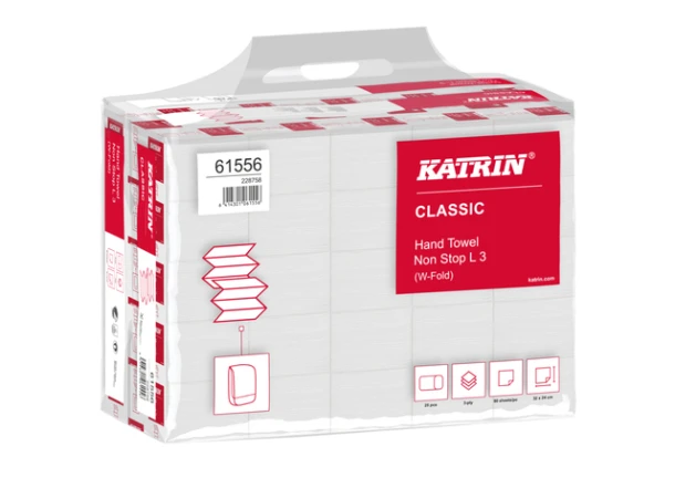 Handdoek Katrin W-Vouw Clas 3lgs 24x32cm 90st