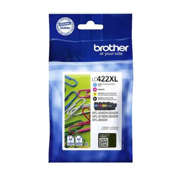Inktcartridge Brother LC-422XLVAL zwart+3 kleuren