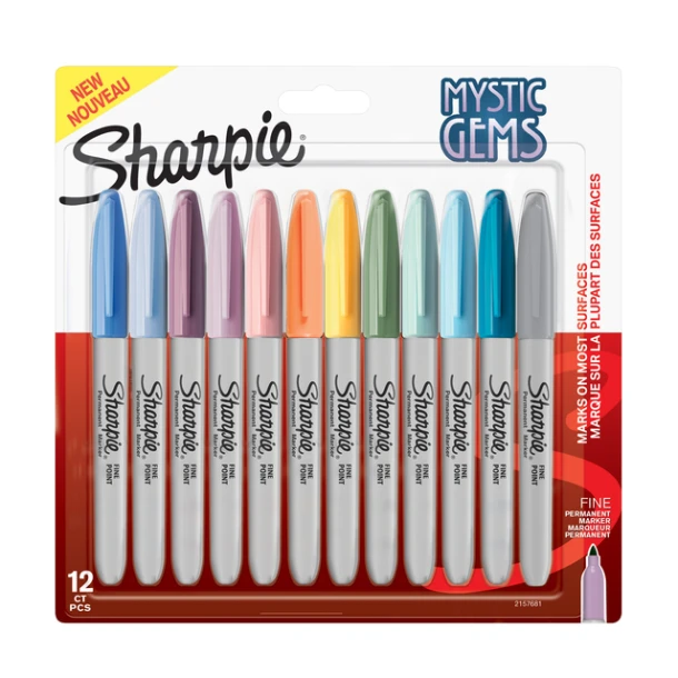 Viltstift Sharpie rond Mystic Gems assorti blister à 12 stuks