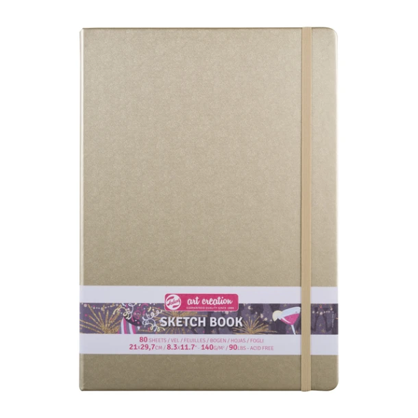 Schetsboek Talens Art Creation 80 witte vellen 140gr 210x300mm witgoud