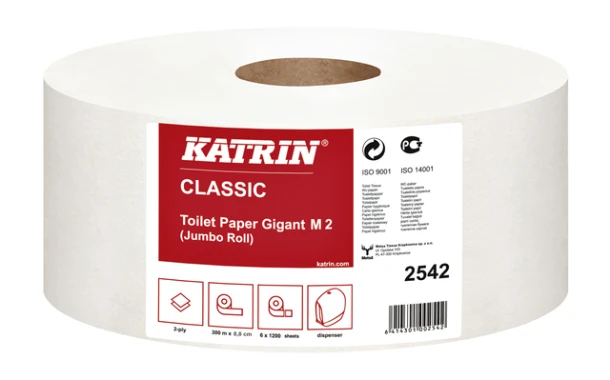 Toiletpapier Katrin Gigant M jumbo medium 2-laags 300m wit 2542