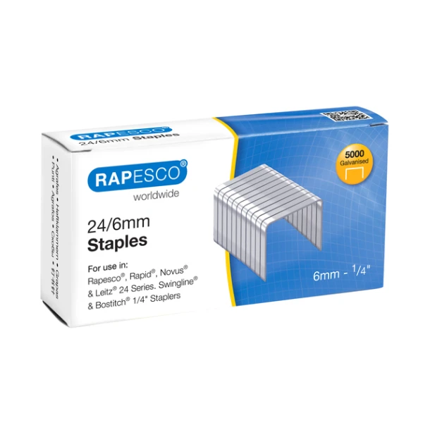 Nieten Rapesco 24/6mm (22/6) verzinkt 5000st