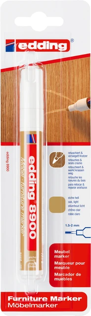 Viltstift edding 8900 meubel rond 1.5-2mm licht eikenhout blister1st