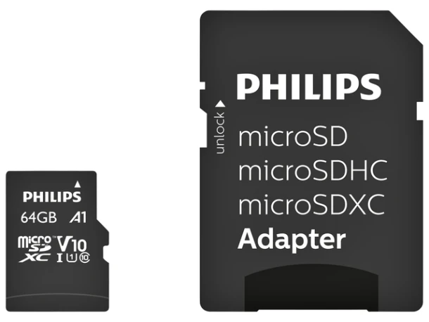 Geheugenkaart Philips Micro SDXC 64 Gb