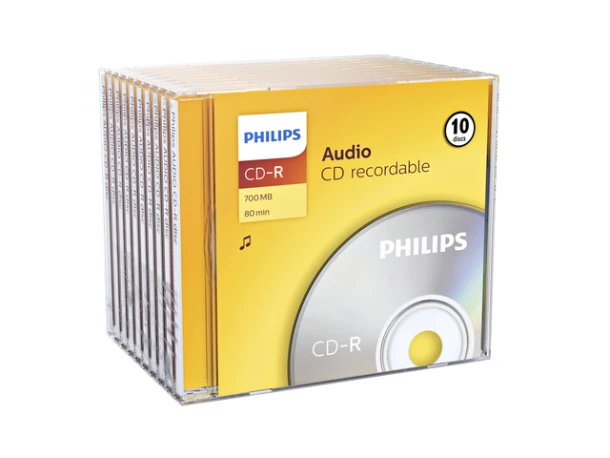 CD-R Philips 80Min audio; pak 10 stuks