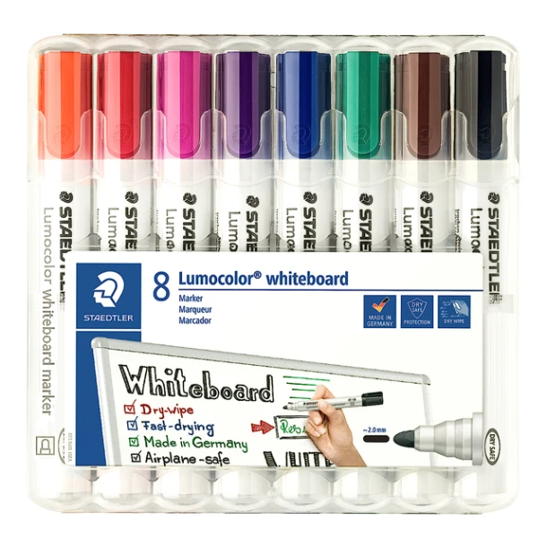 Viltstift Staed Lumocolor 351 Whiteboard 8st Ass