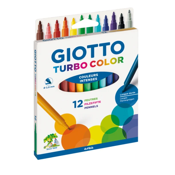Viltstift Giotto Turbo Color 12 Kleuren