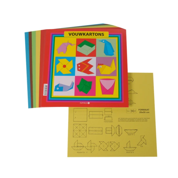 Vouwkarton vierkant 20x20cm 105gram assorti