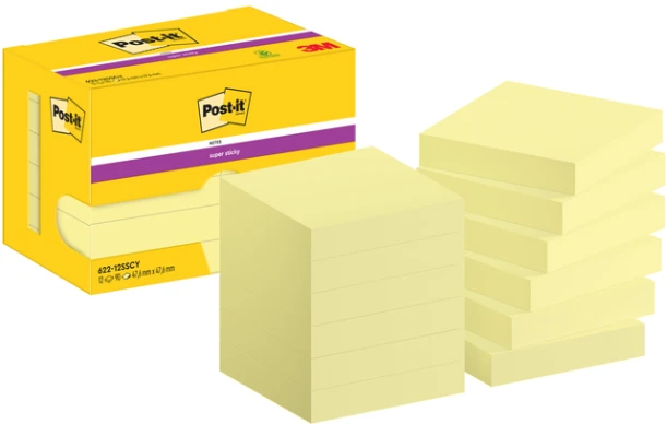 Memoblok 3m Post-It 622 Rss12cy 47.6mmx47.6mm Geel