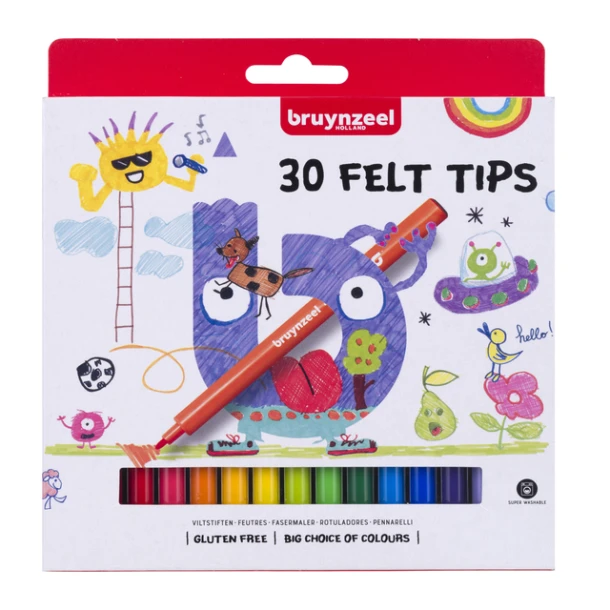 Viltstiften Bruynzeel set 30 kleuren