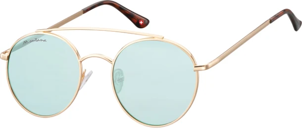 Zonnebril Montana Met Lichtgroen Glas Mtl Goud