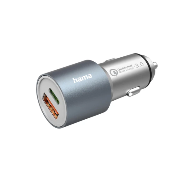 Autolader Hama 1x Usb-C 1x Usb-A 38w Metaal