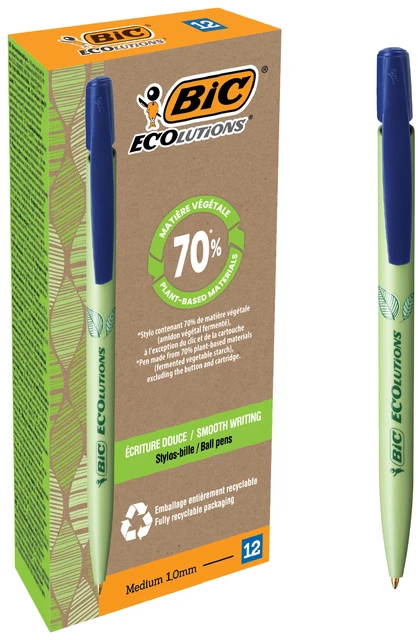 Balpen Bic Ecolutions Media Clic Bio-Based M Blauw