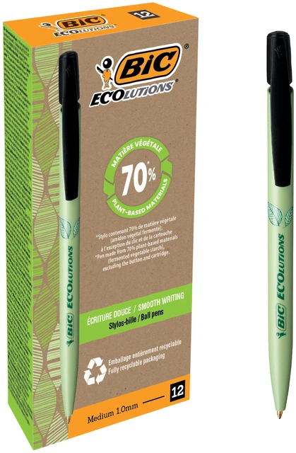Balpen Bic Ecolutions Media Clic Bio-Based M Zwart