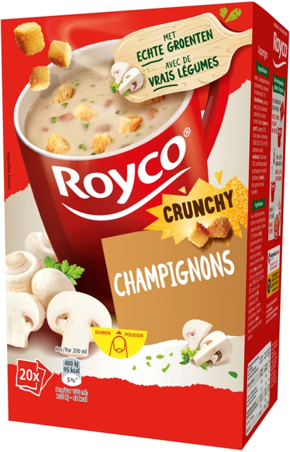 Soep Royco Crunchy Champignons 20 Zakjes