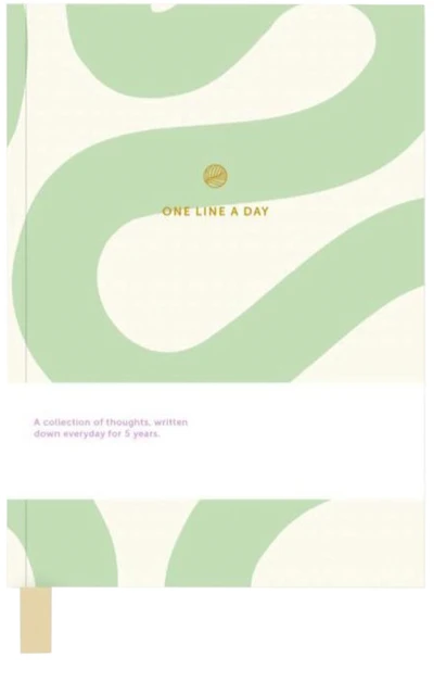 Notitieboek One Line A Day Flow Groen/ Wit